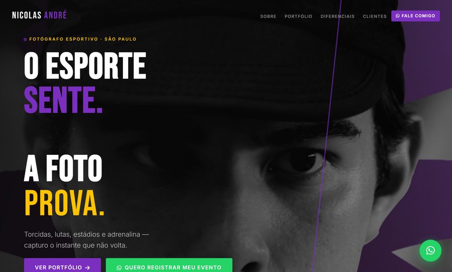 Prévia do site Nicolas André Fotografia